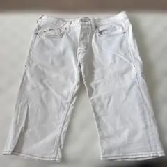GAS ホワイトパンツ　ダメージあり