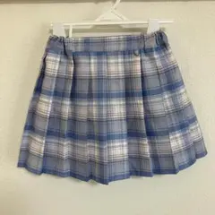 【150】チェック柄プリーツスカート 女の子 青系 学校・制服風にも♪