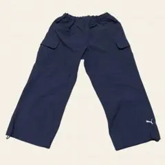 PUMA プーマ パラシュートパンツ ブラック ワイド Ｌ　カーゴパンツ