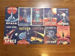宇宙テーマのレトロポスター10枚セット