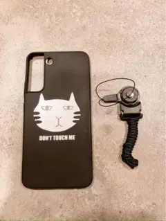 Galaxy S22 plus カバー　マットブラック　スマホ　ケース　猫
