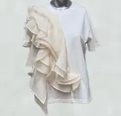 異素材フリルTシャツ 半袖