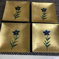 金沢金箔　銘々皿４枚　伝統工芸品