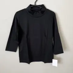 新品　7分袖　ハイネックUV ストレッチ　Tシャツ　カットソー　薄手　ブラック