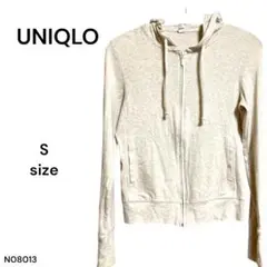★美品★UNIQLO ユニクロ パーカー S ベージュ フード付 指穴付冷房対策