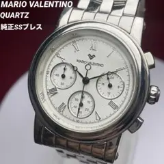 MARIO VALENTINOクロノグラフ QZ 電池換済 純正ブレス 腕時計