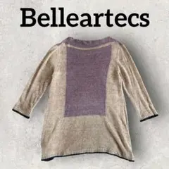 Belleartecs 長袖ニットチュニック リネンニット (11) ベージュ系
