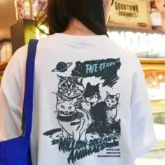 レディース　猫Ｔシャツ　半袖　アニマル　L