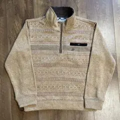 00s BEVERY HILLS ブラウンニットセーターハーフジップアップ　M