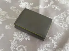 【訳アリ】IS/IT 三つ折り ミニ財布 本革 グレー レザー