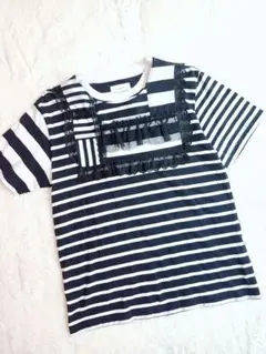 【TORI-TO × BEAMS BOY】 ボーダー コラージュ Tシャツ　M