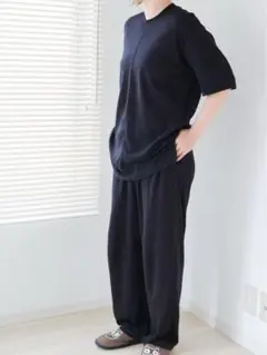 新品 MUJI Labo スムースジャージー半袖プルオーバー ブラック