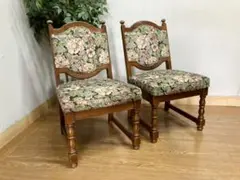 管77☆カリモク家具☆オールドカリモク☆ダイニングチェアー2脚セット