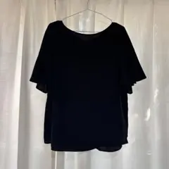 GU フレア袖 トップス 半袖 黒　XL