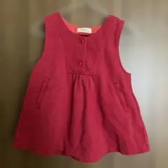 bébé 赤 ボタン付き ジャンパースカート 90