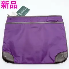 アントニオラヴェルダ クラッチバッグ リモンタナイロン×レザー パープル 新品