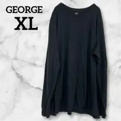 赤字覚悟✨GEORGE 【XL】　ブラック 長袖カットソー 大きい　クルーネック