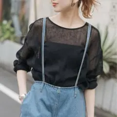 完売商品！25ss Spick&Spanメッシュリネンルーズプルオーバー　シアー