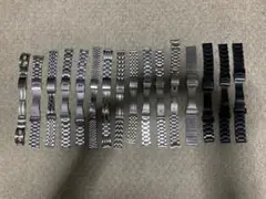 お得！金属時計ベルト 16本セット バネ棒なしジャンク品として サイズ18〜22