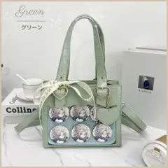 グリーン 痛バッグ ミニトート ショルダーバッグ 推し活 痛バ クロコ風
