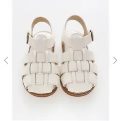 サンサカエプチ　サンダル　白　Little Sandal PU leather