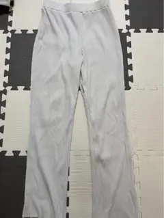 グローバルワーク セルフ裾カット リブニットパンツ