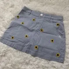 ✨美品✨パーリーゲイツ スカート 30周年 ストライプ ひまわり柄 刺繍 1 S