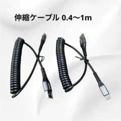 【2本セット】SUNGUY USB-C 伸縮ケーブル 0.4〜1m 急速充電