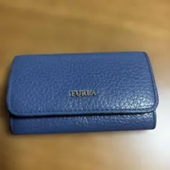 FURLA 青 レザー キーケース