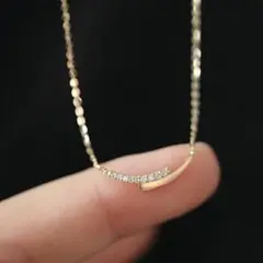 14kgp シンプル CZネックレス ゴールド レディース 綺麗 可愛い