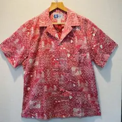 USA製 RJC(ロバートジェイクレンシー) 裏地使い　アロハシャツ　赤
