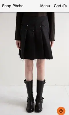 Shop-Peche プリーツスカート　ブラック　スタッズ