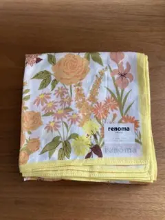 renoma 花柄ハンカチ コットン100%