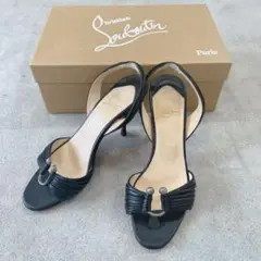 クリスチャンルブタン Louboutin ホースシュー サンダル 黒 蹄鉄