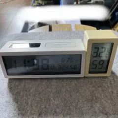 【無印良品】廃盤 電波時計（温度湿度・カレンダー付）／ライト機能