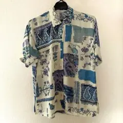 レトロ 柄シャツ/半袖ヴィンテージシャツ