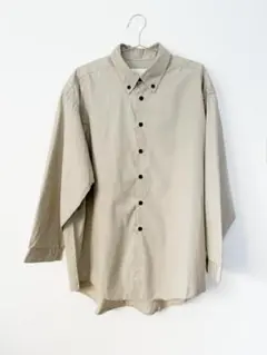 MY THINKS ベージュ 長袖シャツ 黒ボタン