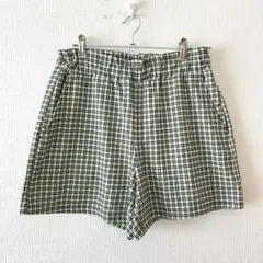 ☆【ディバイデッド】ショートパンツ チェック柄 ウエストゴム ポケット有 L相当