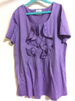 ulteriore luches パープル フリル 半袖Tシャツ