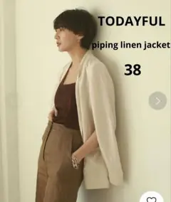 TODAYFUL piping linen jacket 38