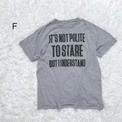 【ノーブランド】ロゴTシャツ グレー 英字プリント ユニセックス 大きいサイズ