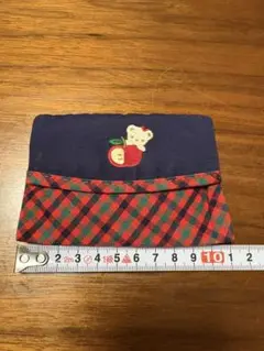 《ファミリア》ティッシュケース　赤系ファミリアチェック