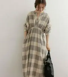 アーバンリサーチ　ドアーズ　チェックスキッパー ロングワンピース