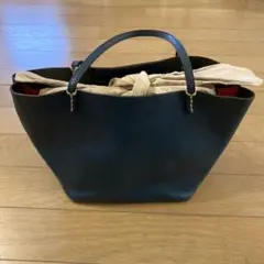 本革レザー トートバッグ ダークグリーン