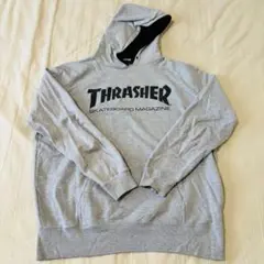 THRASHER フード付きパーカー グレー　XL