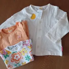 mou jonjon カーディガン 90サイズ 新品、おまけTシャツ2枚