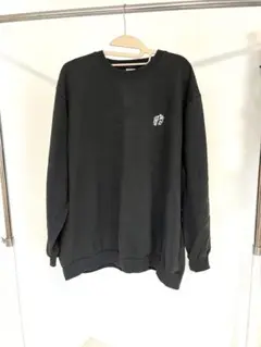 Hangten ブラック クルーネック トレーナー 4L