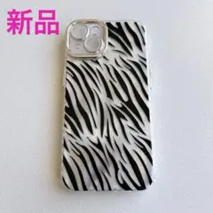 新品♥iphone14ケース レンズ保護 ゼブラ ラメ