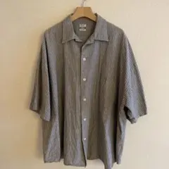 ARTWILL ストライプ 半袖シャツ グレー
