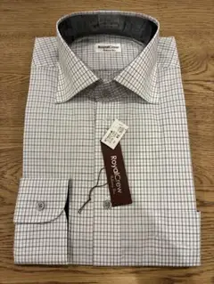 【新品未使用】形態安定　ホワイトチェックシャツ 39-84